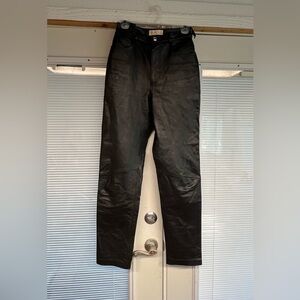 Leather pants, black, size 6